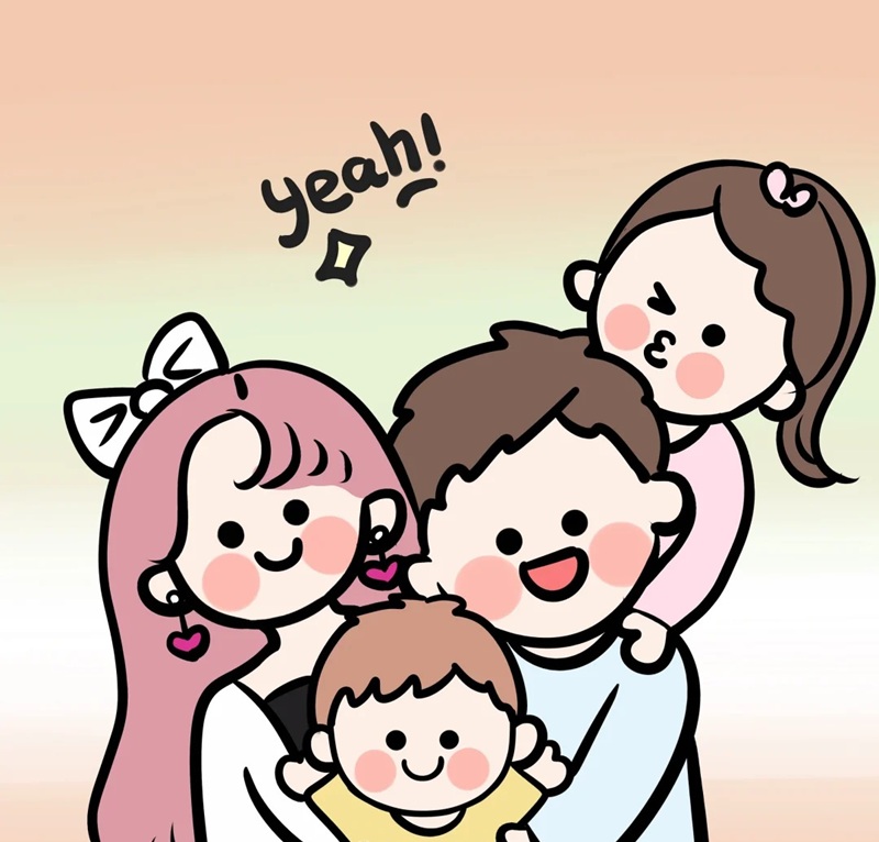 hình ảnh gia đình 4 người cute 