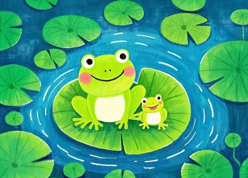 hình ảnh con ếch xanh cute 