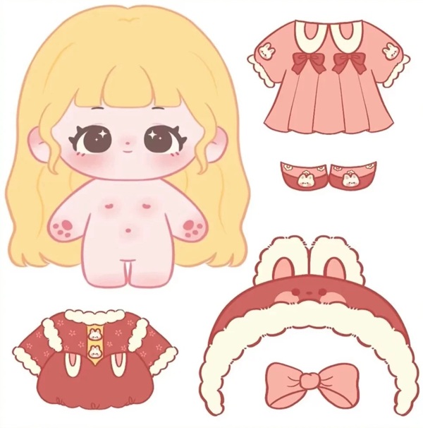 búp be giấy chibi cute 33