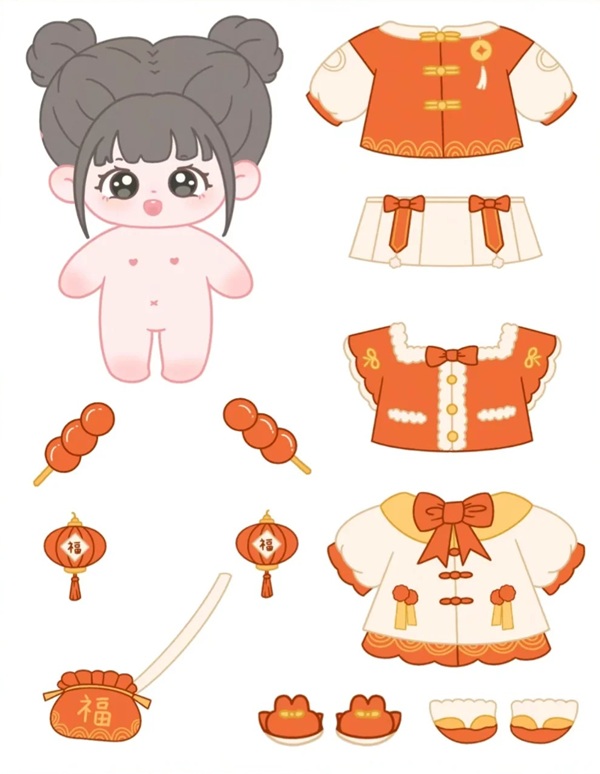 búp be giấy chibi cute 