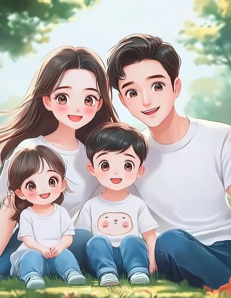 hình ảnh gia đình 4 người cute 11