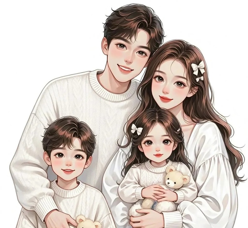 hình ảnh gia đình 4 người cute 13