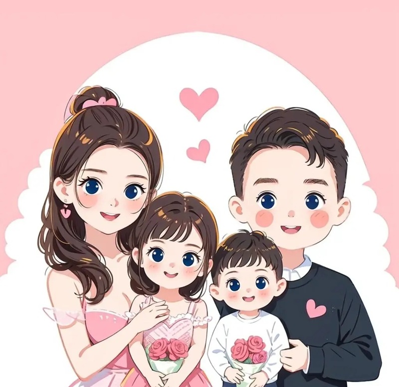 hình ảnh gia đình 4 người cute 14