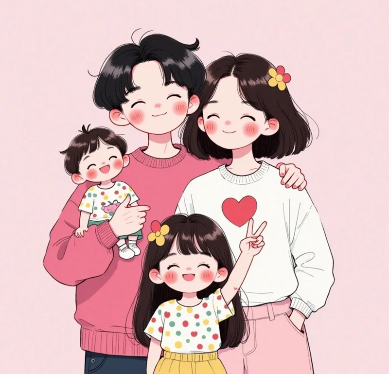 hình ảnh gia đình 4 người cute 17