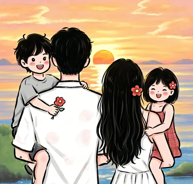 hình ảnh gia đình 4 người cute 2