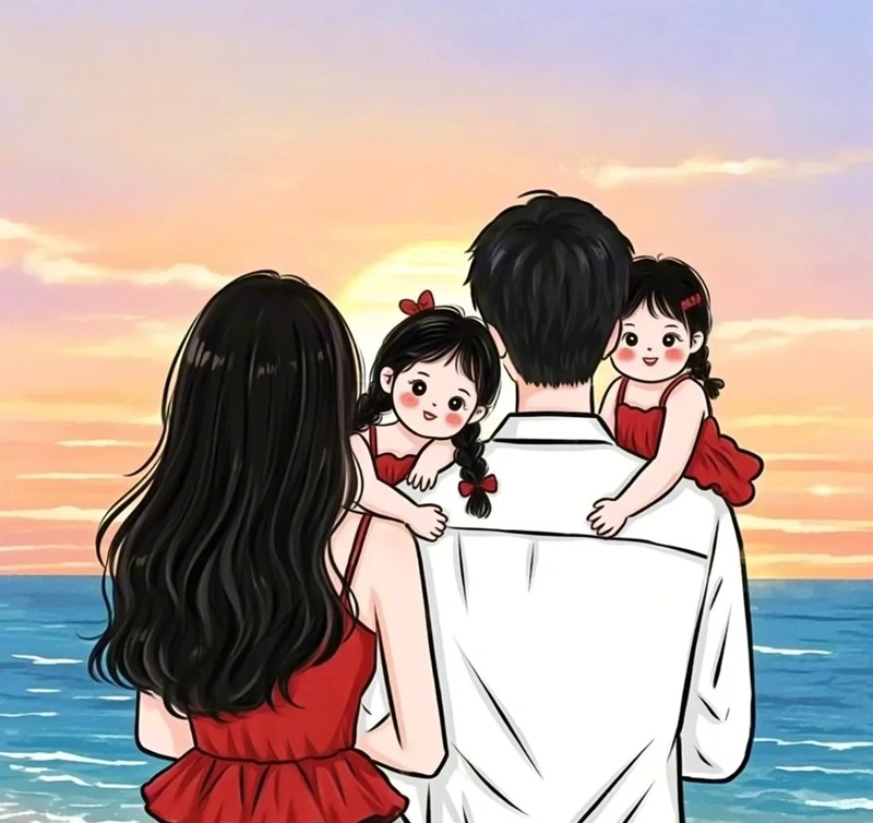 hình ảnh gia đình 4 người cute 31
