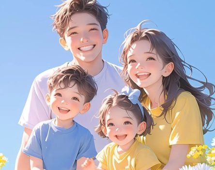 Hình ảnh gia đình 4 người cute chuẩn “happy family” 
