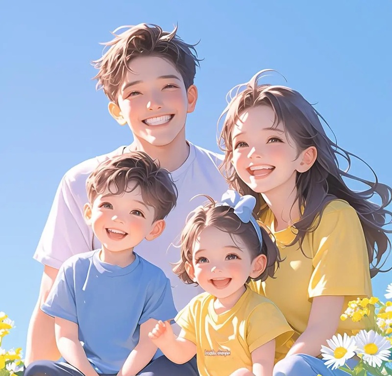 hình ảnh gia đ36ình 4 người cute 