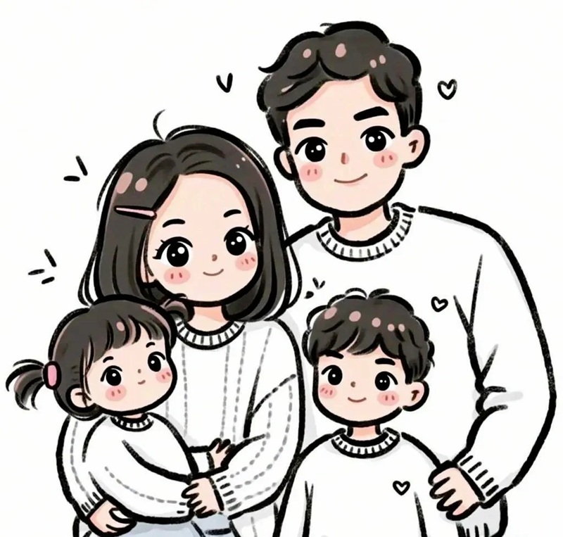 hình ảnh gia đình 4 người cute 4