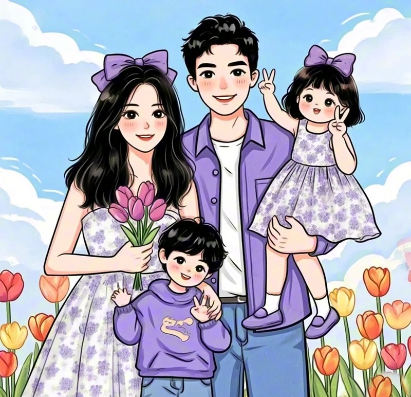 hình ảnh gia đình 4 người cute 40