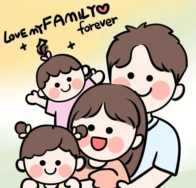 hình ảnh gia đình 4 người cute 7