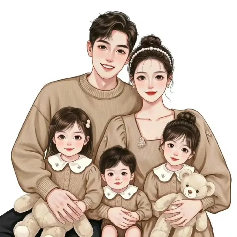 hình ảnh gia đình 5 người cute 1
