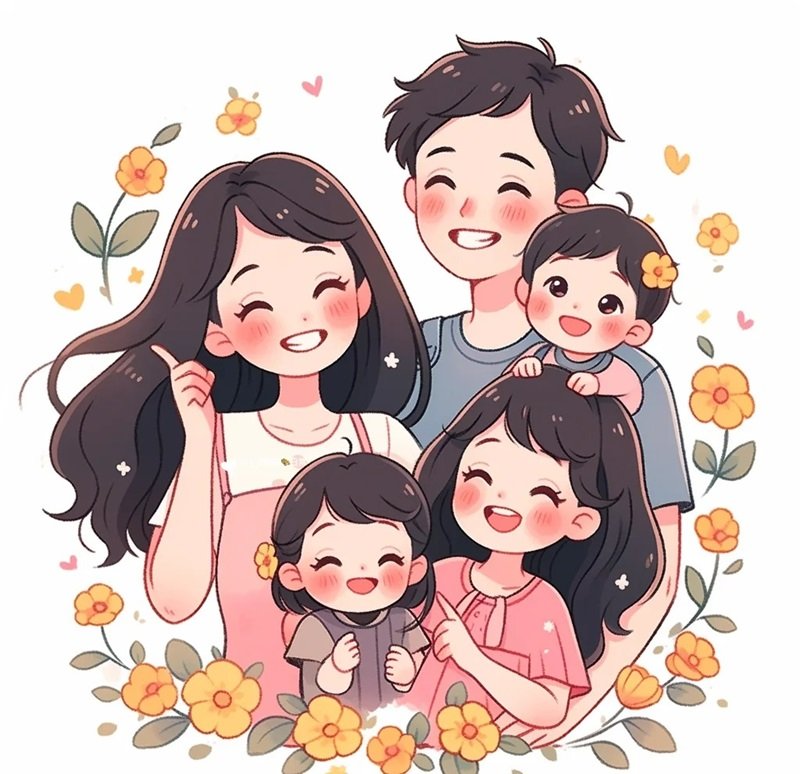 hình ảnh gia đình 5 người cute 11