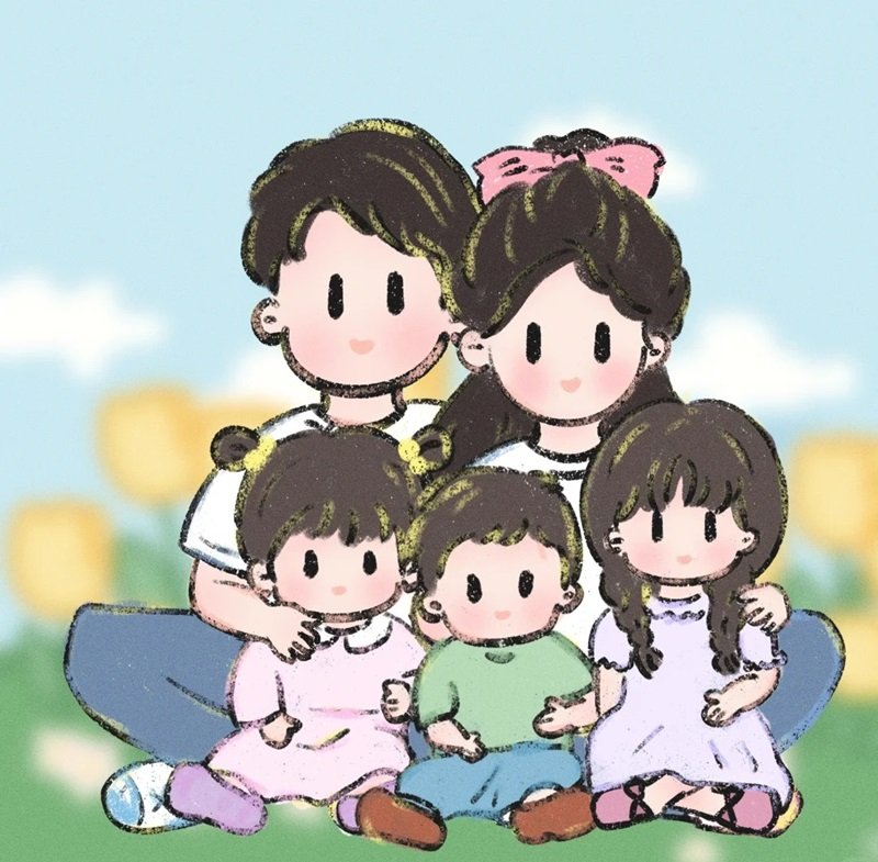 hình ảnh gia đình 5 người cute 13