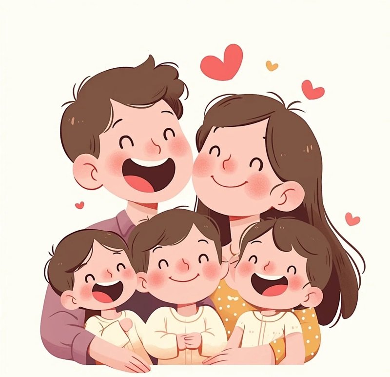 hình ảnh gia đình 5 người cute 18