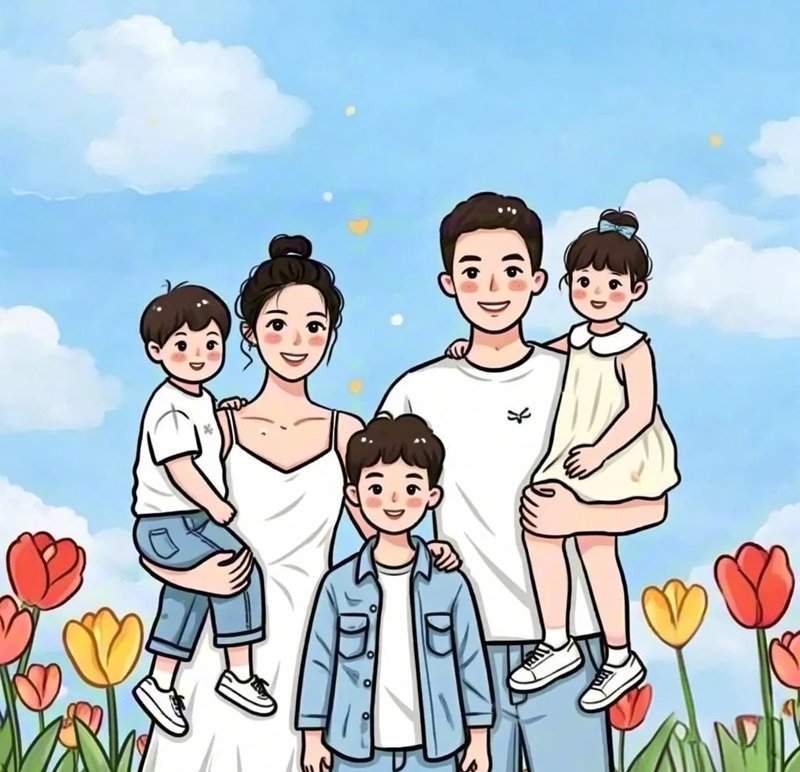 hình ảnh gia đình 5 người cute 3