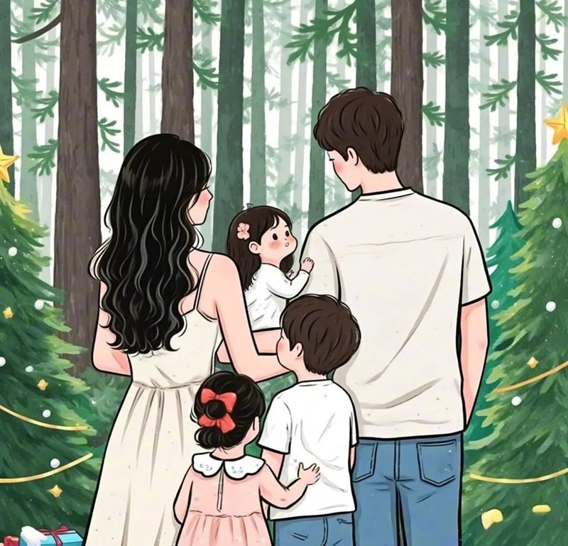 hình ảnh gia đình 5 người cute 4