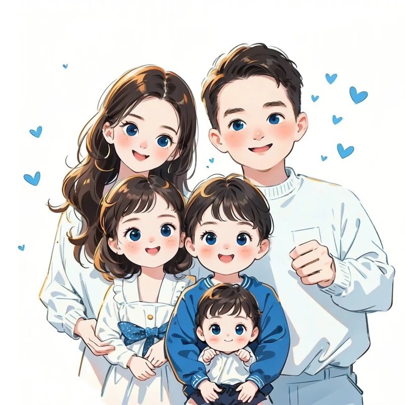 hình ảnh gia đình 5 người cute 7