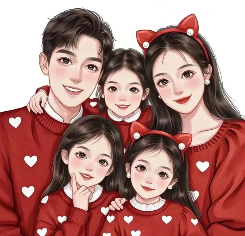 hình ảnh gia đình 5 người cute 9