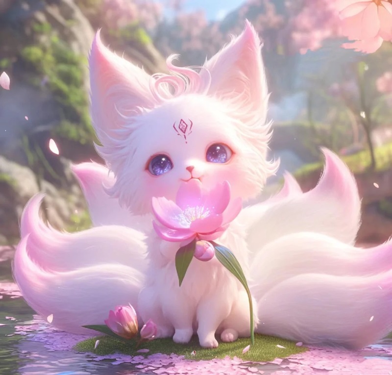 hình ảnh hồ ly 9 đuôi cute 10