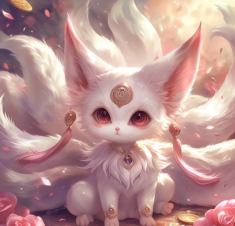 hình ảnh hồ ly 9 đuôi cute 13
