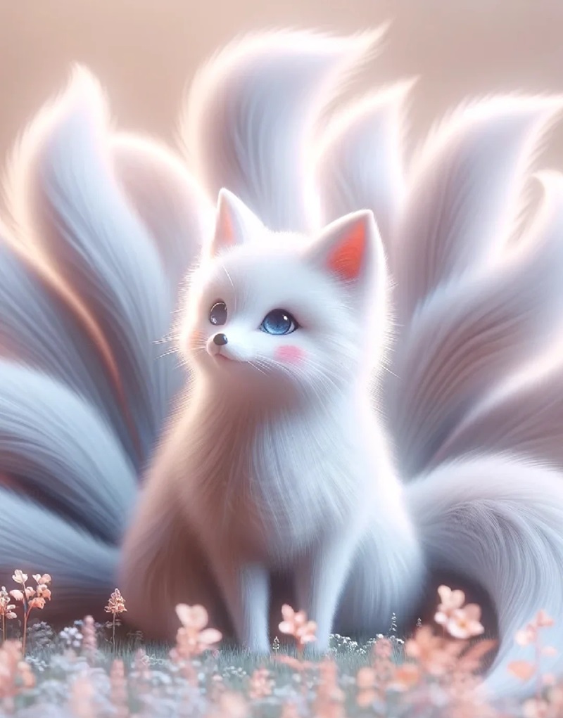 hình ảnh hồ ly 9 đuôi cute 17