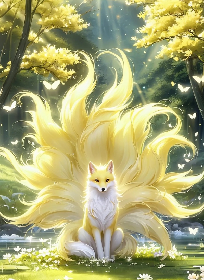 hình ảnh hồ ly 9 đuôi cute 2