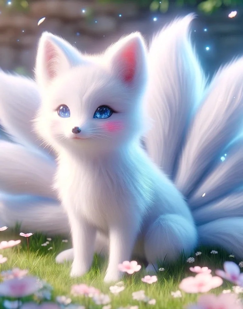 hình ảnh hồ ly 9 đuôi cute 7