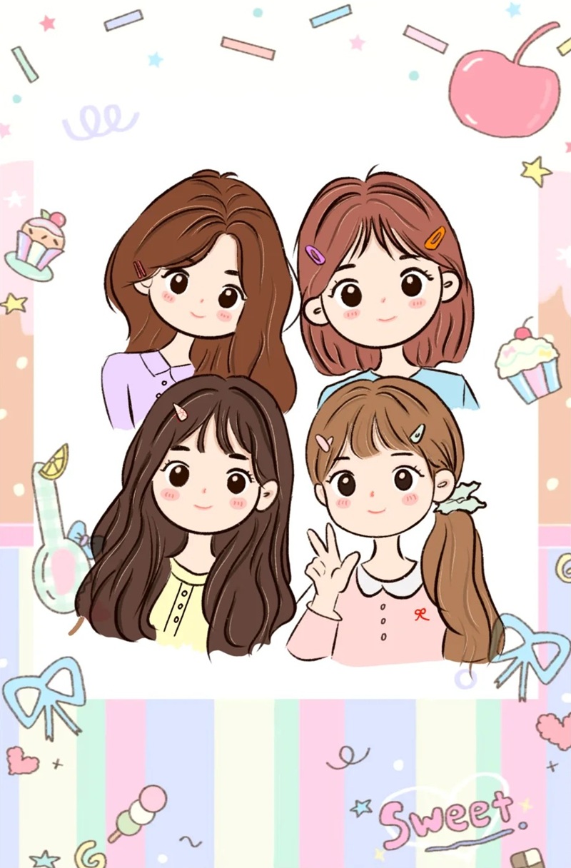 hình ảnh nhóm bạn thân 4 người cute 14
