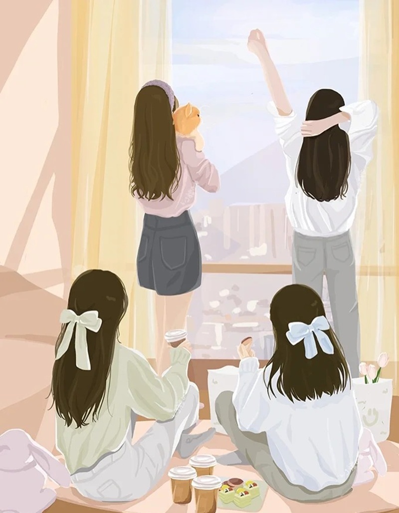 hình ảnh nhóm bạn thân 4 người cute 9