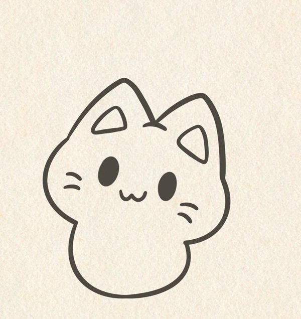 cách vẽ con mèo cute 5