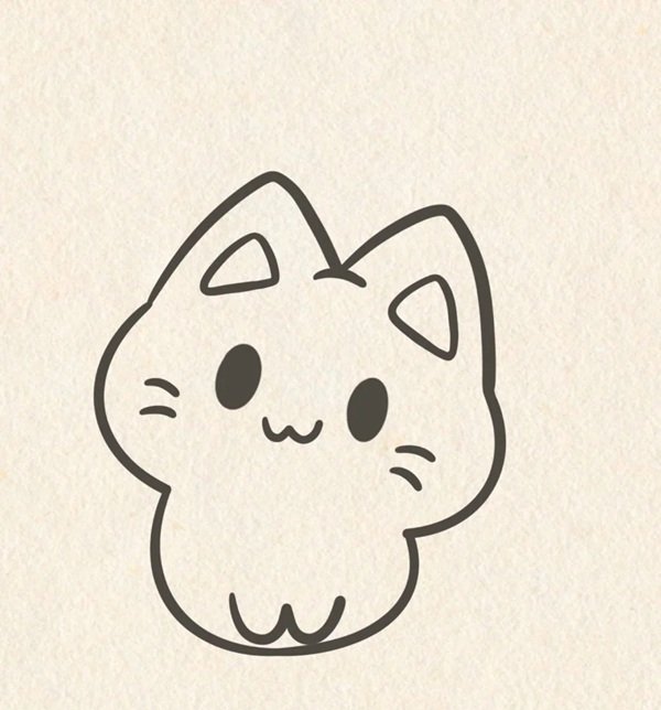 cách vẽ con mèo cute 6