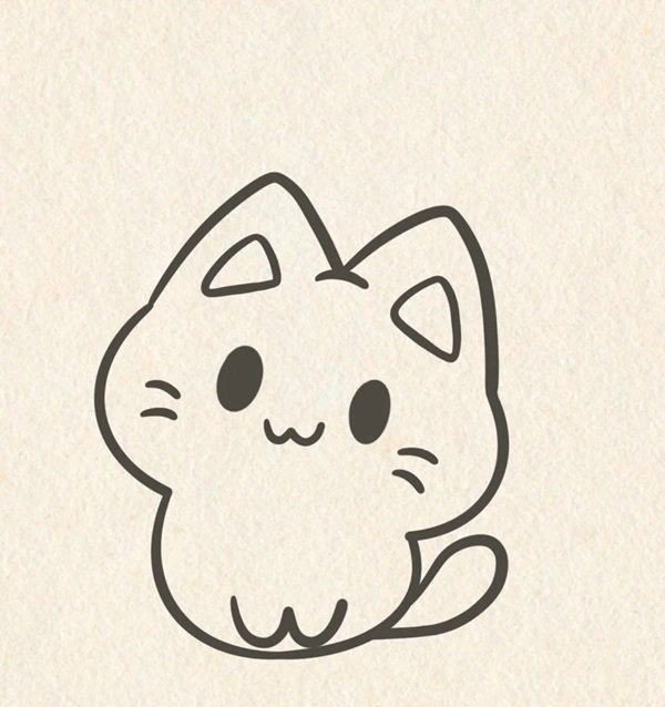 cách vẽ con mèo cute 7