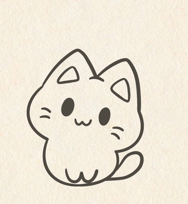 cách vẽ con mèo cute 8