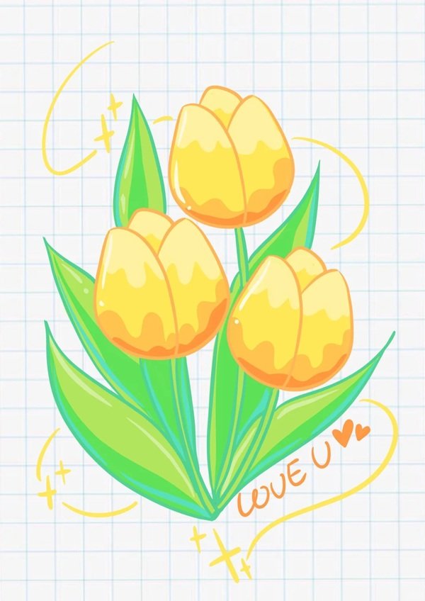Cách vẽ hoa tulip đẹp