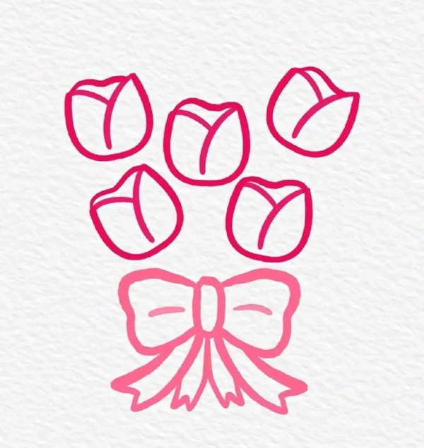 Cách vẽ hoa tulip đơn giản mà đẹp 4