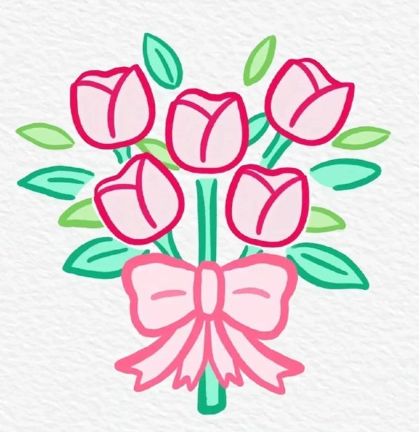 Cách vẽ hoa tulip đơn giản mà đẹp