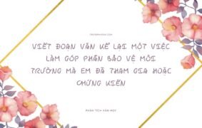 Top 20+ viết đoạn văn kể lại một việc làm góp phần bảo vệ môi trường mà em đã tham gia hoặc chứng kiến