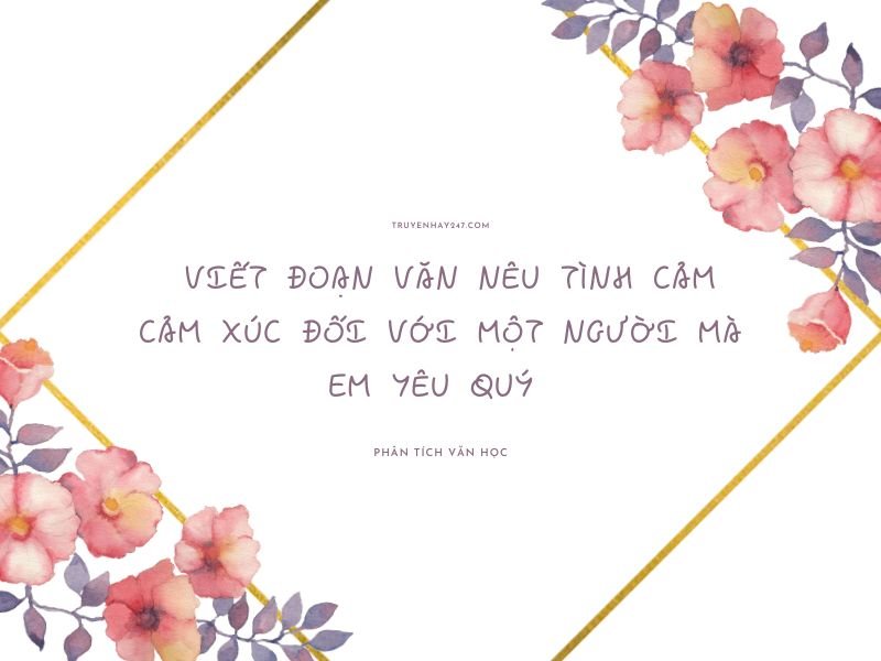 viết đoạn văn nêu tình cảm cảm xúc đối với một người mà em yêu quý